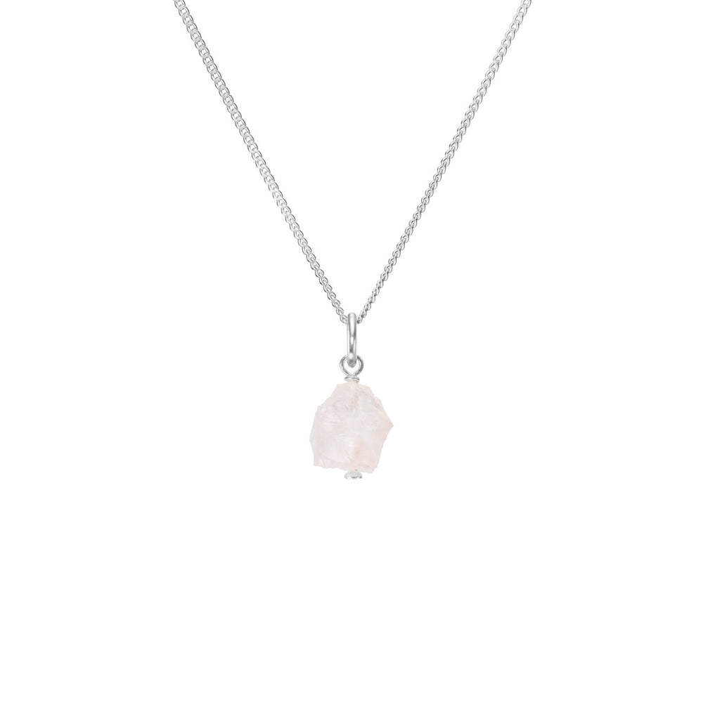 
            
                Load image into Gallery viewer, Rose Quartz Necklace, Raw Threaded, Silver | Decadorn
            
        