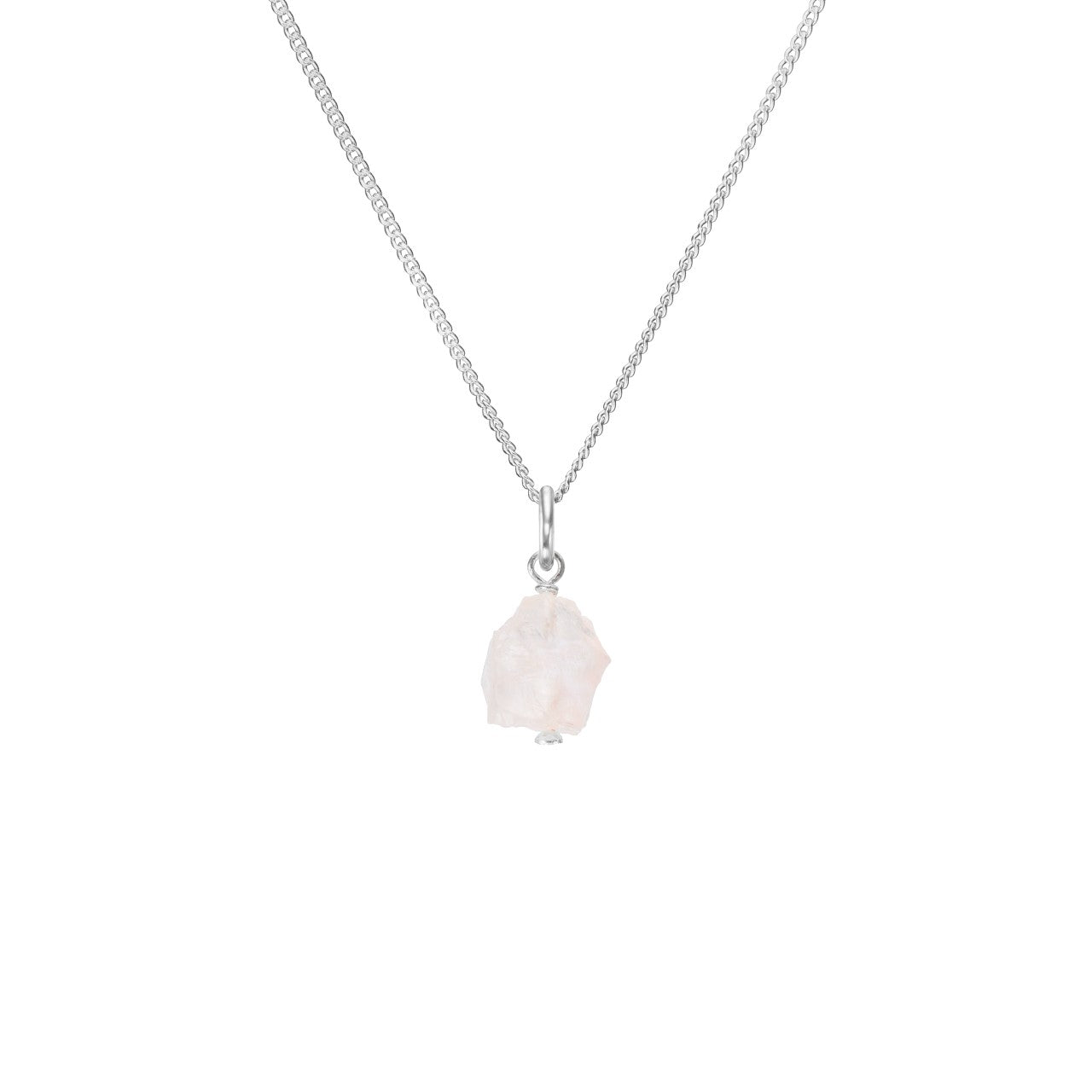 Load image into Gallery viewer, Rose Quartz Necklace, Raw Threaded, Silver | Decadorn

