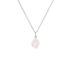 
            
                Load image into Gallery viewer, Rose Quartz Necklace, Raw Threaded, Silver | Decadorn
            
        