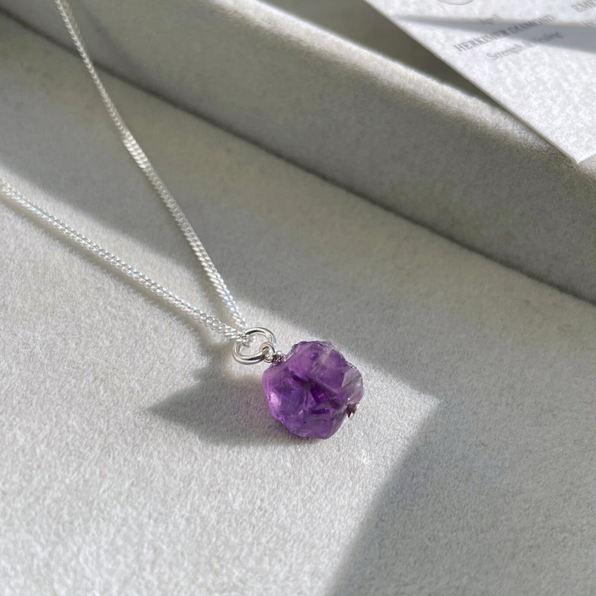 
            
                Load image into Gallery viewer, February Birthstone | Amethyst Threaded Necklace (Silver)
            
        