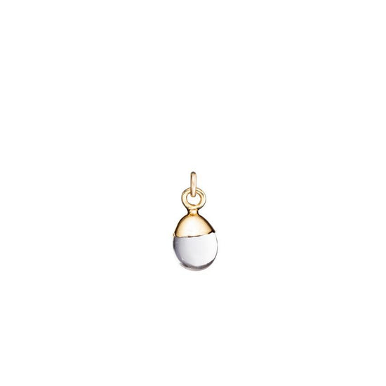 Quartz Charm, Tiny Tumbled, Gold Plated |Decadorn