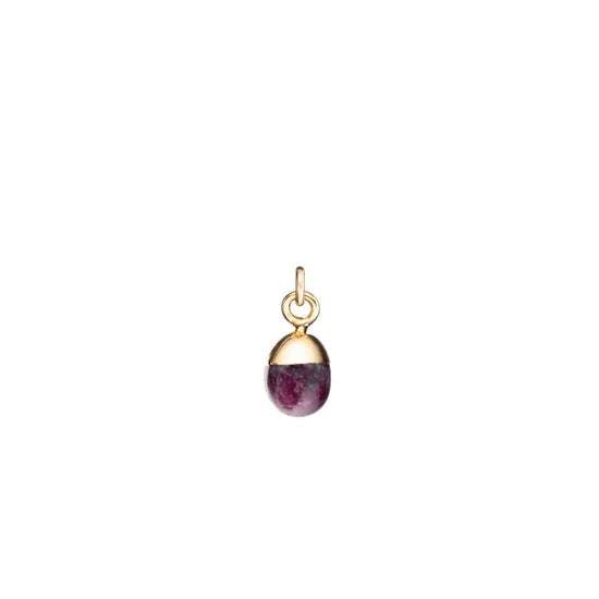 Ruby Charm, Tiny Tumbled, Gold Plated |Decadorn