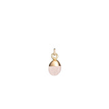 Rose Quartz Charm, Tiny Tumbled, Gold Plated |Decadorn