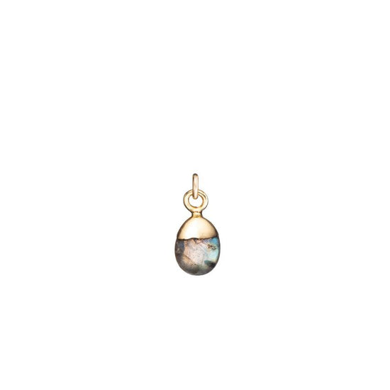 Labradorite Charm, Tiny Tumbled, Gold Plated |Decadorn