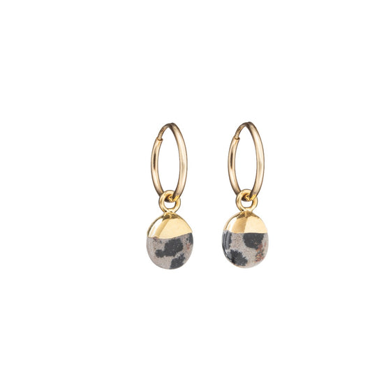 Dalmatian Tiny Tumbled Hoop Earrings | Positivity (Gold-Fill)