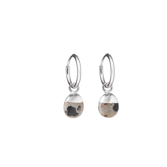 Dalmatian Tiny Tumbled Hoop Earrings | Positivity (Sterling Silver)