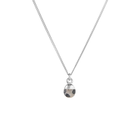 Dalmatian Tiny Tumbled Gemstone Necklace | Positivity (Sterling Silver)
