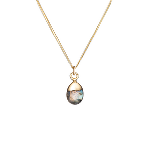 
            
                Load image into Gallery viewer, Labradorite Tiny Tumbled Necklace | Adventure (Gold)
            
        