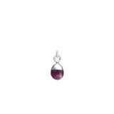 July Birthstone, Ruby Charm, Tiny Tumbled, Silver | Decadorn