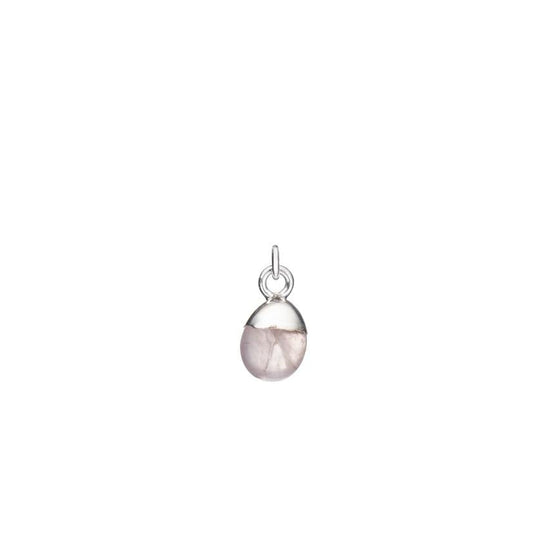 Rose Quartz Charm, Tiny Tumbled, Silver |Decadorn