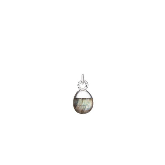 Labradorite Charm, Tiny Tumbled, Silver |Decadorn