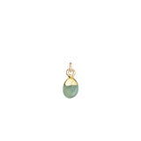 March Birthstone, Aquamarine Charm, Tiny Tumbled, Gold Plated |Decadorn