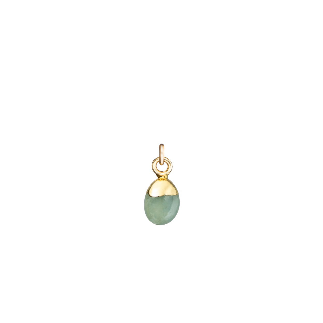 March Birthstone, Aquamarine Charm, Tiny Tumbled, Gold Plated |Decadorn