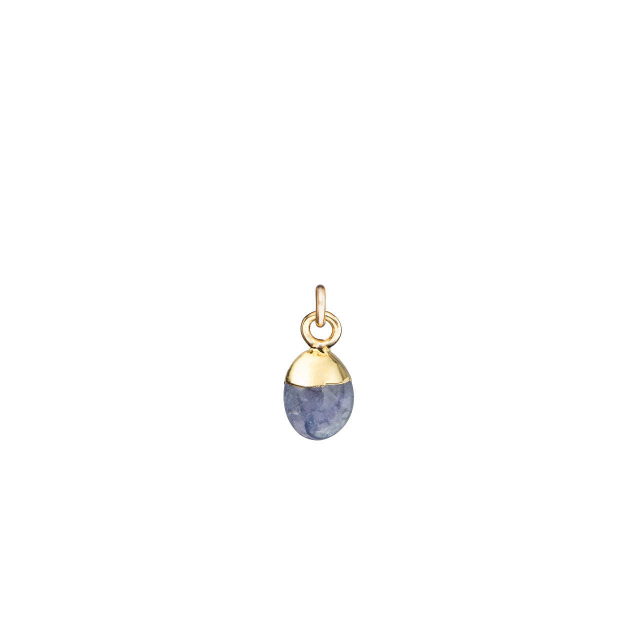 December Birthstone, Tanzanite Charm, Tiny Tumbled, Gold Plated |Decadorn