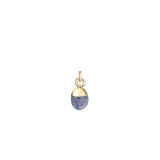 December Birthstone, Tanzanite Charm, Tiny Tumbled, Gold Plated |Decadorn