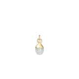 June Birthstone, Moonstone Charm, Tiny Tumbled, Gold Plated |Decadorn