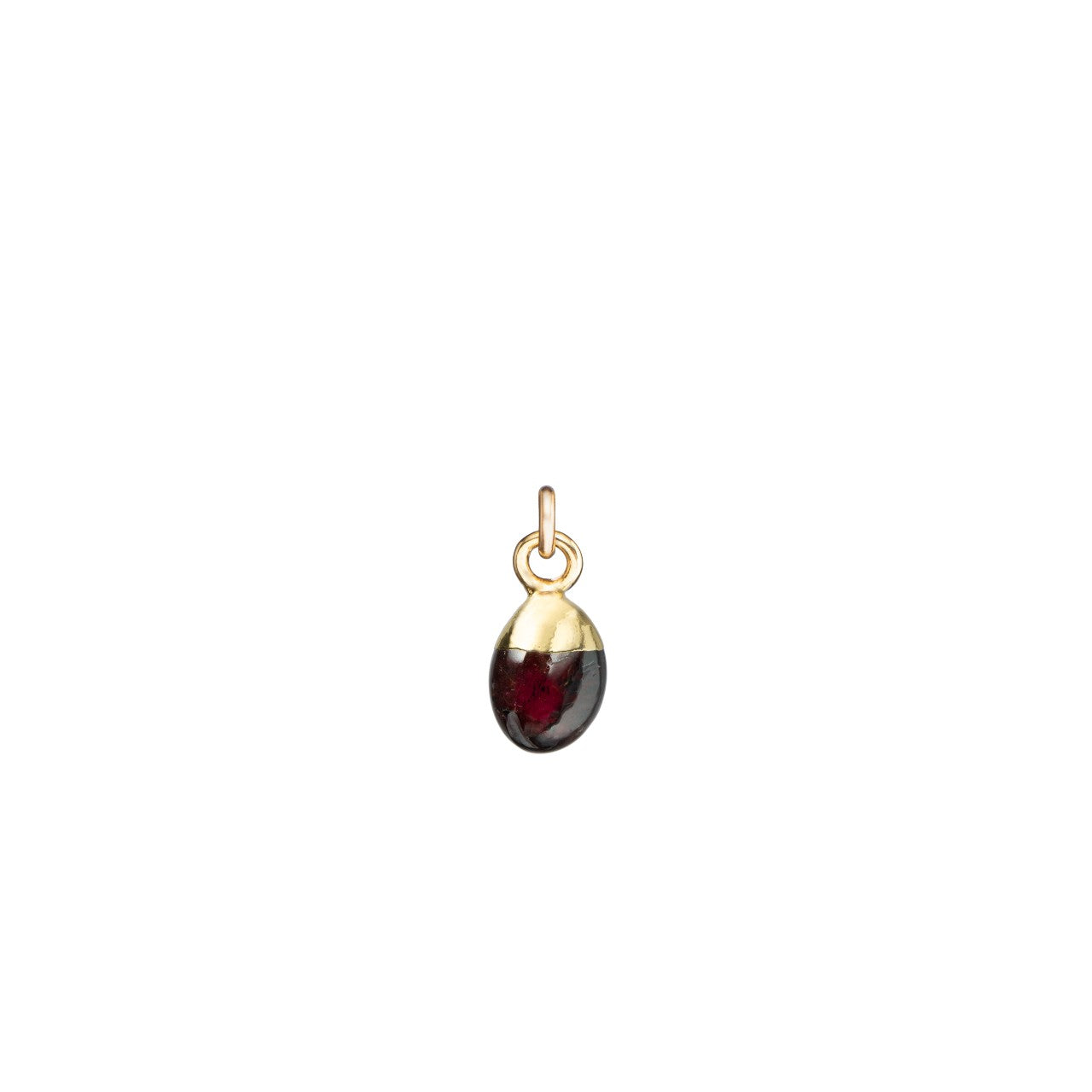 January Birthstone, Garnet Charm, Tiny Tumbled, Gold Plated |Decadorn