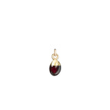 January Birthstone, Garnet Charm, Tiny Tumbled, Gold Plated |Decadorn