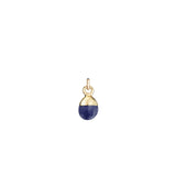 September Birthstone, Sapphire Charm, Tiny Tumbled, Gold Plated |Decadorn