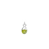 August Birthstone, Peridot Charm, Tiny Tumbled, Silver | Decadorn