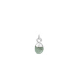 March Birthstone, Aquamarine Charm, Tiny Tumbled, Silver | Decadorn