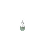 March Birthstone, Aquamarine Charm, Tiny Tumbled, Silver | Decadorn