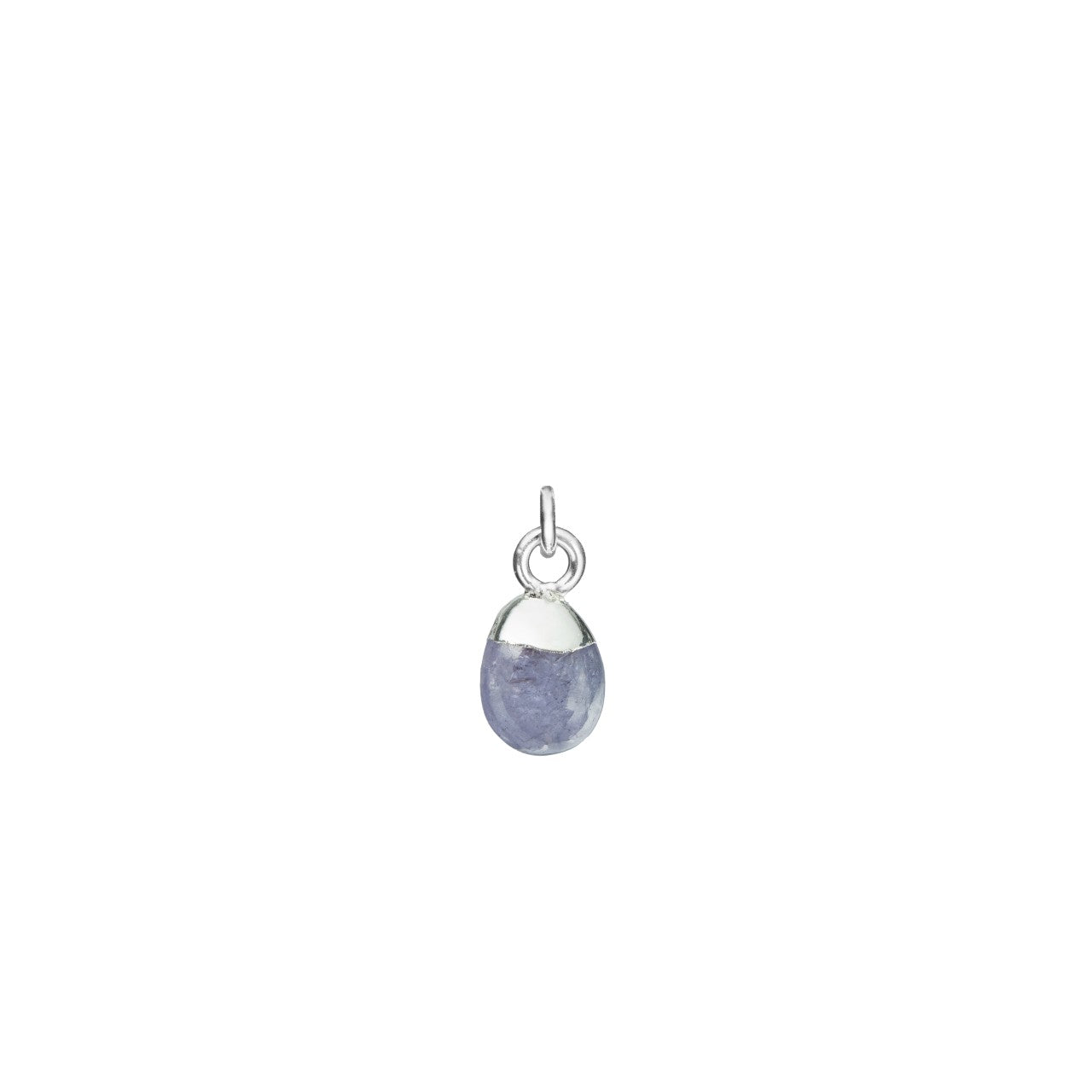 December Birthstone, Tanzanite Charm, Tiny Tumbled, Silver | Decadorn
