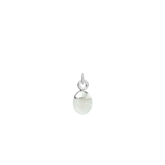 June Birthstone, Moonstone Charm, Tiny Tumbled, Silver | Decadorn