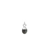 September Birthstone, Sapphire Charm, Tiny Tumbled, Silver | Decadorn