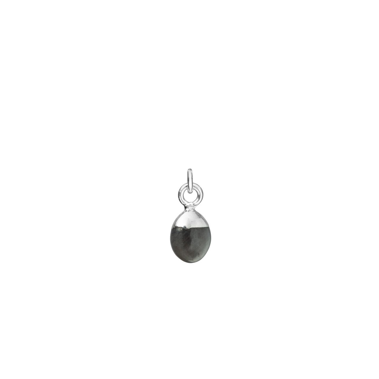 September Birthstone, Sapphire Charm, Tiny Tumbled, Silver | Decadorn