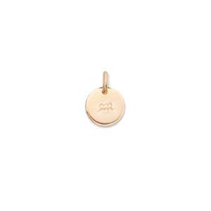 Zodiac Disc | Aquarius | January 20 - February 18 (Gold Fill)