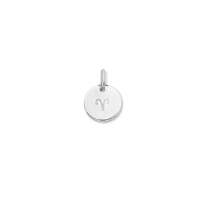 Additional Charm | Personalised Zodiac Sign Disc (Sterling Silver)