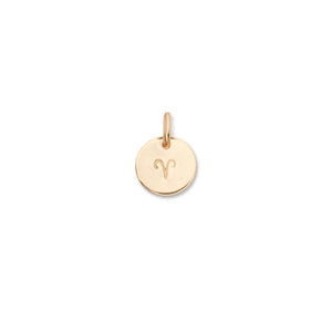 Additional Charm | Personalised Zodiac Sign Disc (Gold Fill)