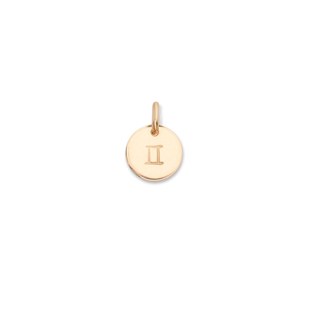 Additional Charm | Personalised Zodiac Sign Disc (Gold Fill)