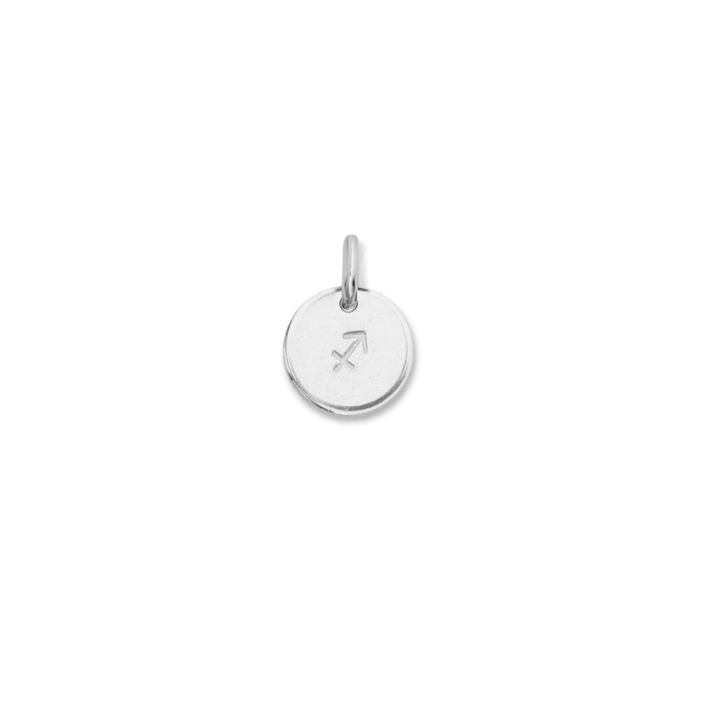 Additional Charm | Personalised Zodiac Sign Disc (Sterling Silver)