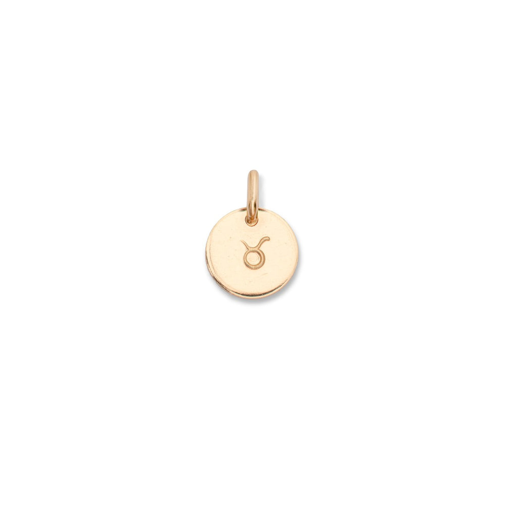 Additional Charm | Personalised Zodiac Sign Disc (Gold Fill)