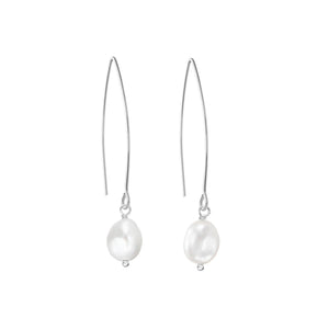 
            
                Load image into Gallery viewer, Pearl Dropper Earrings | Calm (Silver)
            
        