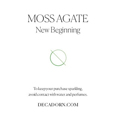 Moss Agate Gem Slice Hoop Earrings | New Beginnings (Silver)