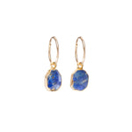 Gem Slice Hoop Earrings - Lapiz Lazuli, - Decadorn