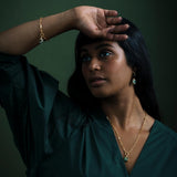 Labradorite Moon & Star Gem Slice Triple Chunky Chain Bracelet | Adventure (Gold Plated)