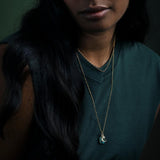 Labradorite Moon & Star Gem Slice Triple Necklace | Adventure (Gold Plated)