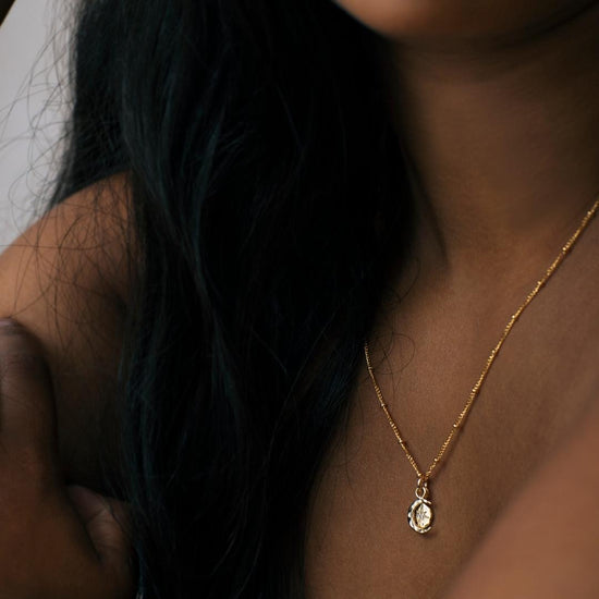 Crescent Moon & Coin Necklace (Gold Plated)