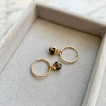 Tiny Tumbled Gemstone Hoop Earrings - Dalmatian - Decadorn