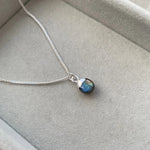 Tiny Tumbled Gemstone Necklace - Silver - Labradorite (Adventure) - Decadorn