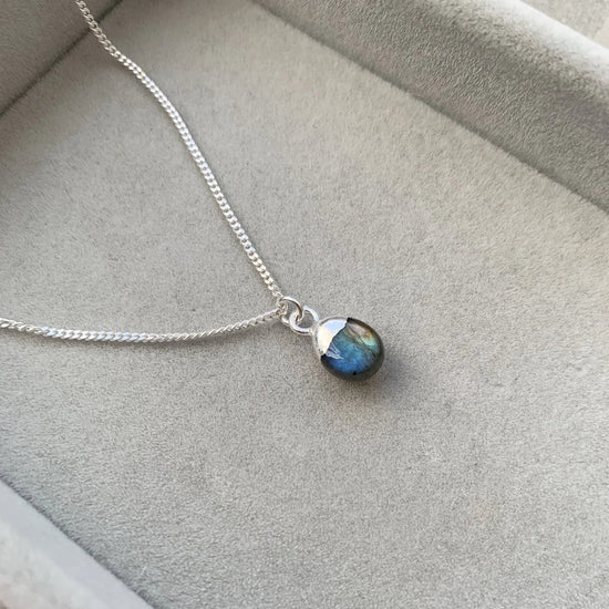 Labradorite Pendant Sterling Silver Necklace | Lora Douglas Jewelry