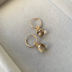 Tiny Tumbled Gemstone Hoop Earrings - Citrine (Success & Creativity) - Decadorn