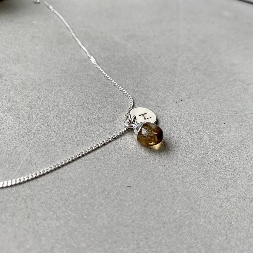 
            
                Load image into Gallery viewer, November Birthstone | Citrine Tiny Tumbled Necklace (Silver)
            
        