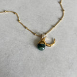 Choose Your Own | Tumbled Gemstone & Moon Necklace (Gold Plated)