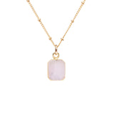Rose Quartz Gem Slice Necklace | Love (Gold Plated)