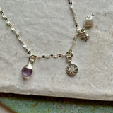 Amethyst Charm Necklace | Calming (Silver)